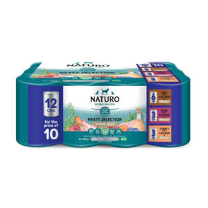 Naturo Grain Free Complete Dog Food Cans Meaty Selection in Jelly 12x390g