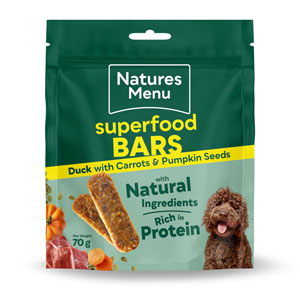 Natures Menu Superfood Bars Dog Treats Duck, Carrot & Pumpkin Seed 70g