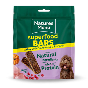 Natures Menu Superfood Bars Dog Treats Turkey, Cranberry & Pumpkin 70g