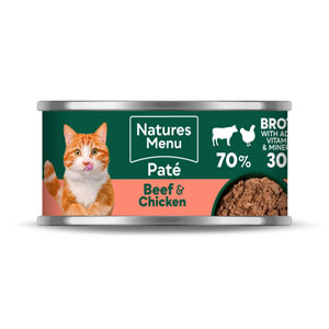 Natures Menu Complete Wet Cat Food Tin Adult Beef & Chicken 85g