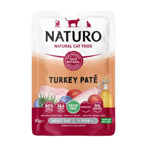 Naturo Adult Cat Pouch Grain Free Turkey Pate 85g