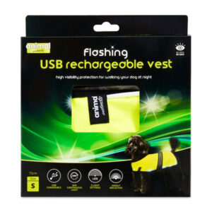Animal Instincts Flashing USB Safety Vest Yellow