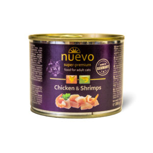 Nuevo Complete Tinned Wet Cat Food Adult Chicken & Shrimps 200g