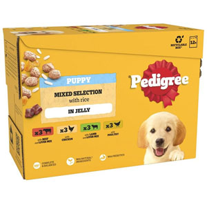 Pedigree Complete Wet Dog Food Pouches in Jelly Puppy  12 x 100g
