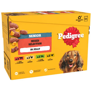 Pedigree Complete Wet Dog Food Pouches in Jelly Senior  12 x 100g
