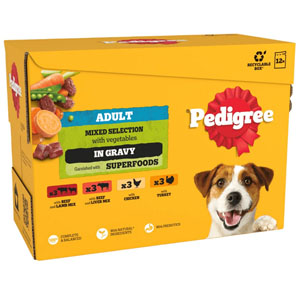 Pedigree Complete Wet Dog Food Pouches Mixed in Gravy Adult