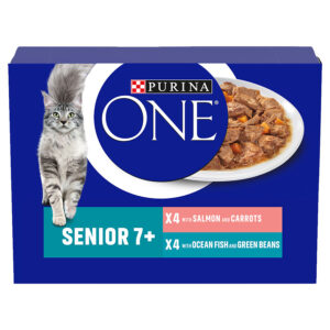 Purina ONE Complete Wet Cat Food Senior 7+ Salmon & Fish  8x85g