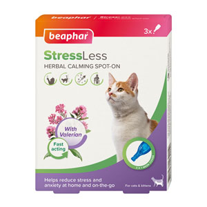 Beaphar StressLess Herbal Calming Spot-On For Cats x3 Pipettes