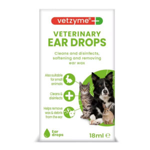 Vetzyme Veterinary Antibacterial Ear Drops & Cleanser 18ml