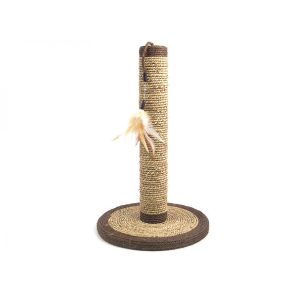 Rosewood Cat Seagrass Feather Scratcher Post