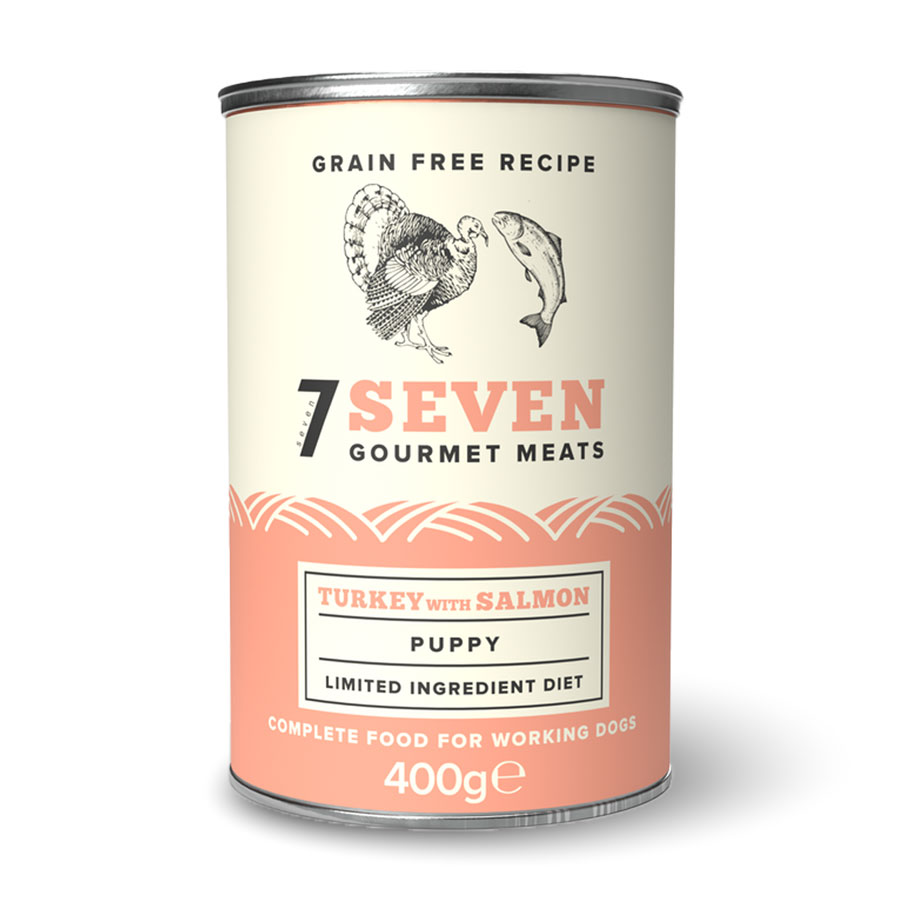 Seven Grain Free Complete Wet Dog Food Puppy Turkey & Salmon 400g
