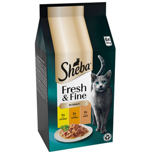 Sheba Fresh & Fine Chicken, Turkey & Duck in Gravy  6 x 50g