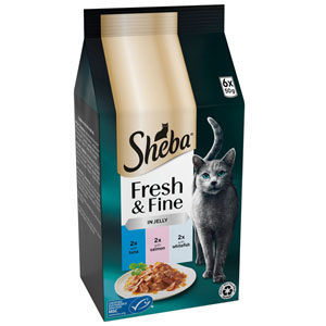 Sheba Fresh & Fine Tuna, Salmon & Whitefish in Jelly  6 x 50g