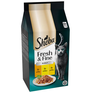 Sheba Fresh & Fine Turkey, Chicken & Poultry in Jelly  6 x 50g