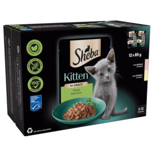 Sheba Complete Wet Cat Food Kitten Mixed Selection in Gravy