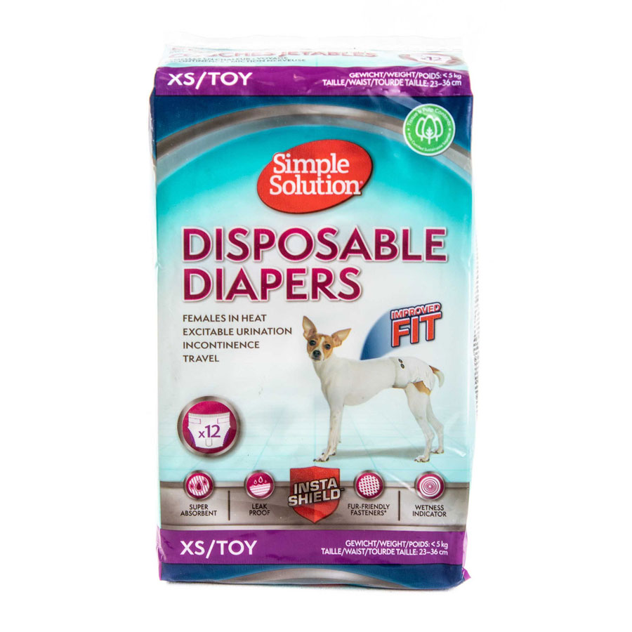 Simple Solution Disposable Dog Diapers 12pk