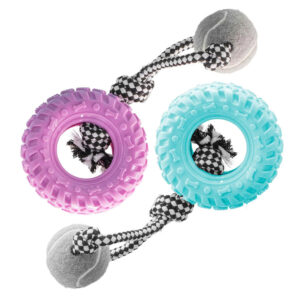 Dog Life Tuffs Puppy Pastel Fling & Chew Tyre Dog Toy