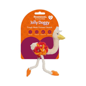 Rosewood Jolly Doggy Tough Multi-Texture Dog Toy Ostrich  Mini