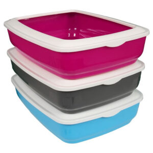 Animal Instincts Giant Litter Tray with Rim Assorted Colours 50x35x14cm