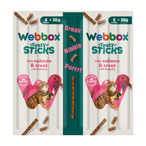 Webbox Tasty Sticks Cat Treats Salmon & Trout 6pk (30g)