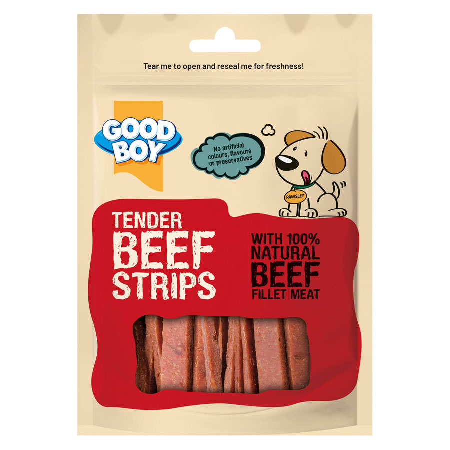 Good Boy Dog Treats Tender Beef Strips 100g