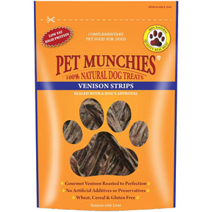 Pet Munchies Dog Treats Venison Strips 75g