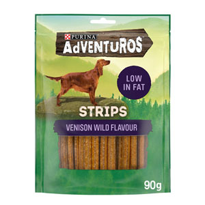 Adventuros Strips Wild Venison Flavour Dog Treats 90g