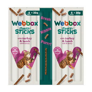 Webbox Tasty Sticks Cat Treats Turkey & Lamb 6pk (30g)