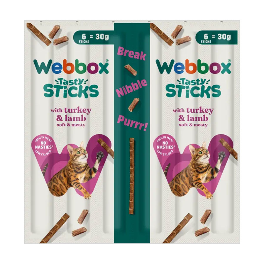 Webbox Tasty Sticks Cat Treats Turkey & Lamb 6pk (30g)