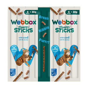 Webbox Tasty Sticks Cat Treats Cod 6pk (30g)