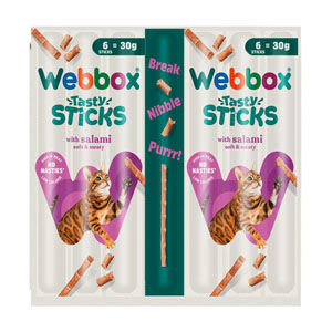 Webbox Tasty Sticks Cat Treats Salami 6pk (30g)