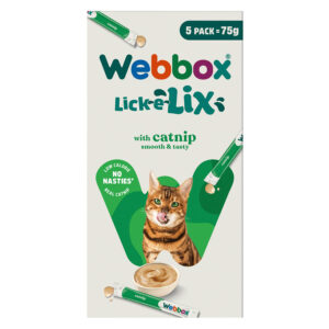 Webbox Lick-e-Lix Yoghurt Cat Treats Catnip & Chicken 5pk (75g)