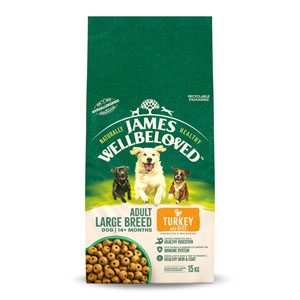 James Wellbeloved Complete Dry Dog Food Adult Large Breed Turkey 15kg