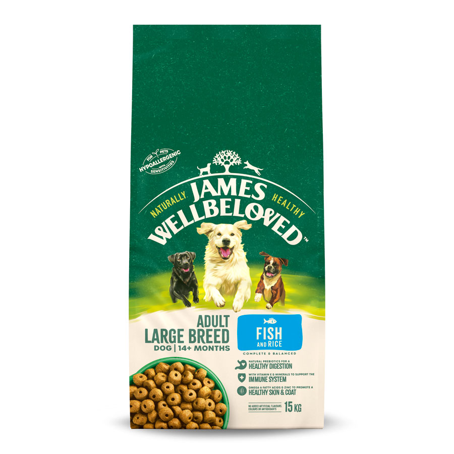 James Wellbeloved Complete Dry Dog Food Adult Large Breed Fish 15kg