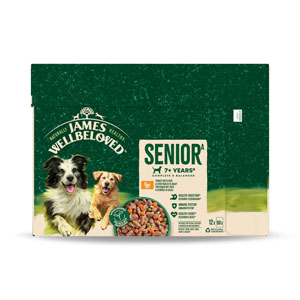 James Wellbeloved Complete Wet Dog Food Senior Turkey in Gravy  12x90g