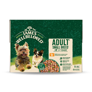 James Wellbeloved Complete Wet Dog Adult Small Breed Turkey in Gravy  12x90g