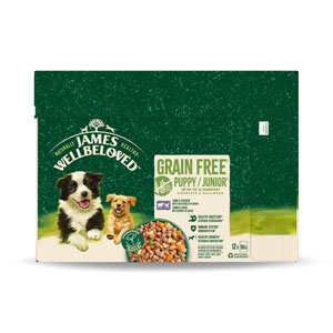 James Wellbeloved Wet Dog Grain Free Puppy/Junior Lamb+Chicken in Gravy  12x90g