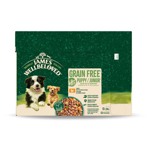James Wellbeloved Wet Dog Grain Free Puppy/Junior Turkey in Gravy  12x90g