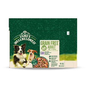 James Wellbeloved Wet Dog Grain Free Adult Lamb & Chicken in Gravy  12x90g
