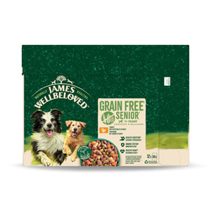 James Wellbeloved Wet Dog Grain Free Senior Turkey in Gravy 12x90g