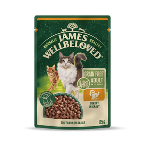 James Wellbeloved Complete Wet Cat Food Grain Free Adult Turkey in Gravy 85g