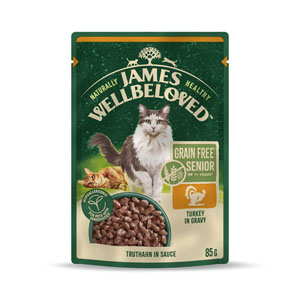 James Wellbeloved Complete Wet Cat Food Grain Free Senior 7+ Turkey in Gravy 85g