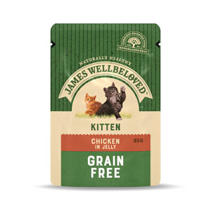 James Wellbeloved Complete Wet Cat Food Grain Free Kitten Chicken in Jelly 85g