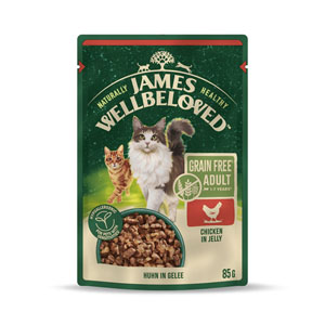 James Wellbeloved Complete Wet Cat Food Grain Free Adult Chicken in Jelly 85g
