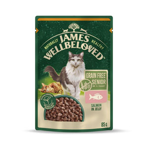 James Wellbeloved Complete Wet Cat Food Grain Free Senior 7+ Salmon in Jelly 85g