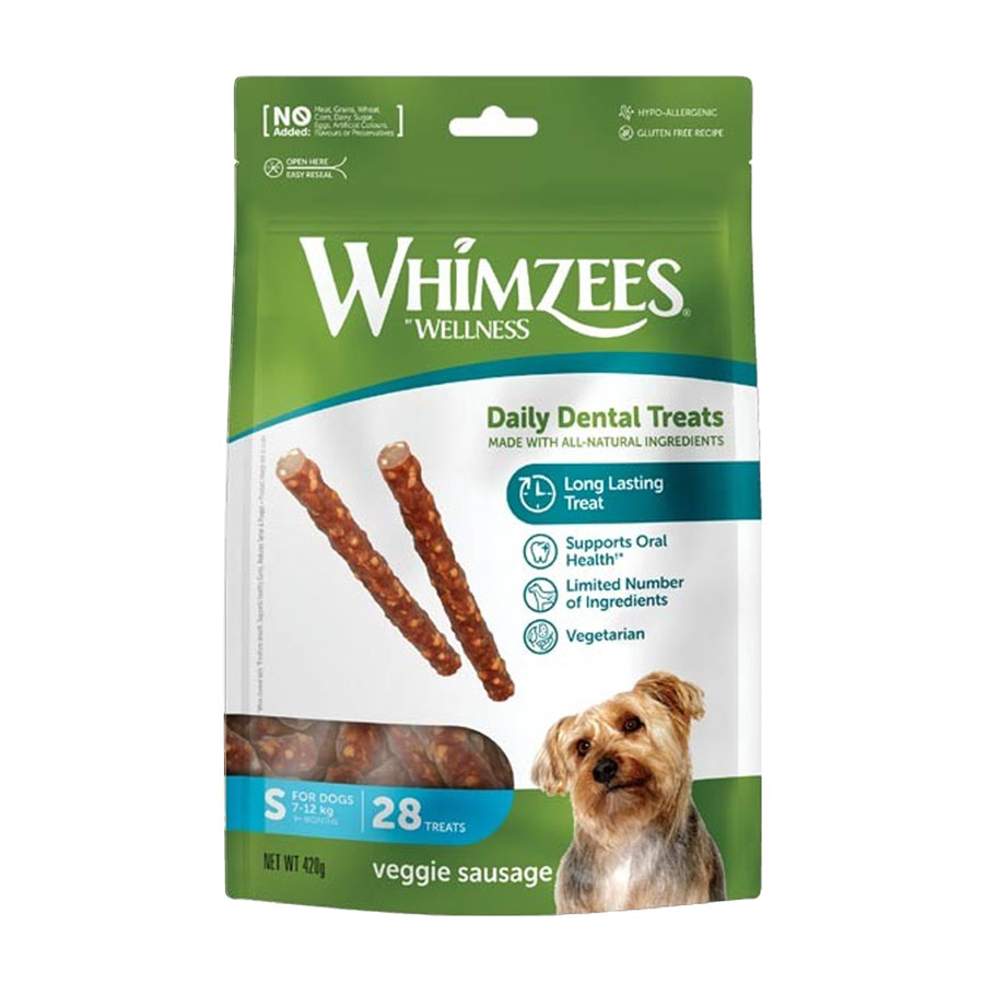 Whimzees Dental Dog Chew Veggie Sausage Small (28pk)