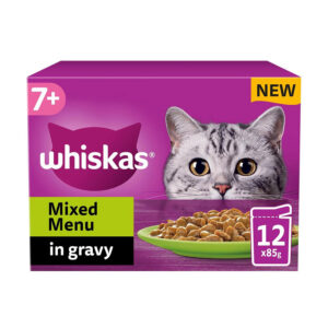Whiskas Complete Wet Cat Food Pouches 7+ Mixed Menu in Gravy 12x85g