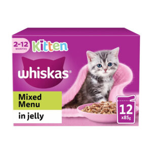 Whiskas Complete Wet Cat Food Pouches Kitten Mixed Menu in Jelly 12x85g