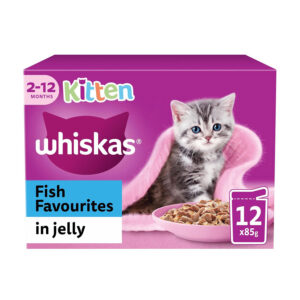 Whiskas Complete Wet Cat Food Pouches Kitten Fish Favourites in Jelly 12x85g