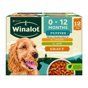 Winalot Complete Wet Dog Food Puppy Meaty Chunks in Gravy  12 x 100g